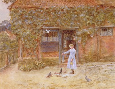 シェレのコテージ、1875年頃（紙にトイレ） 作： Helen Allingham